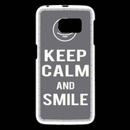 Coque Samsung Galaxy S6 Keep Calm Smile Gris