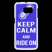 Coque Samsung Galaxy S6 Keep Calm Ride on Bleu
