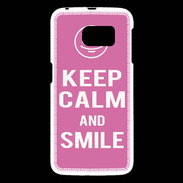 Coque Samsung Galaxy S6 Keep Calm Smile Rose