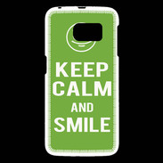 Coque Samsung Galaxy S6 Keep Calm Smile Vert