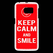 Coque Samsung Galaxy S6 Keep Calm Smile Rouge