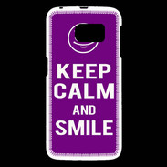 Coque Samsung Galaxy S6 Keep Calm Smile Violet