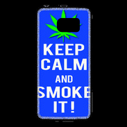 Coque Samsung Galaxy S6 Keep Calm Smoke it Bleu