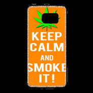Coque Samsung Galaxy S6 Keep Calm Smoke it Orange