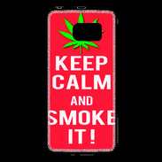 Coque Samsung Galaxy S6 Keep Calm Smoke Rouge
