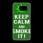 Coque Samsung Galaxy S6 Keep Calm Smoke it Kaki