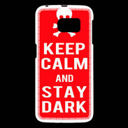 Coque Samsung Galaxy S6 Keep Calm Stay dark Rouge