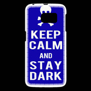 Coque Samsung Galaxy S6 Keep Calm Stay dark Bleu