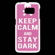 Coque Samsung Galaxy S6 Keep Calm Stay dark Rose