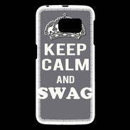 Coque Samsung Galaxy S6 Keep Calm Swag Gris