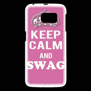 Coque Samsung Galaxy S6 Keep Calm Swag Rose