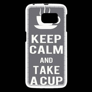 Coque Samsung Galaxy S6 Keep Calm Take a cup Gris