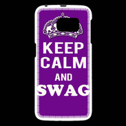 Coque Samsung Galaxy S6 Keep Calm Swag Violet