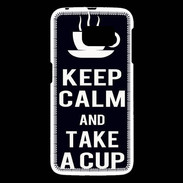 Coque Samsung Galaxy S6 Keep Calm Take a cup Noir