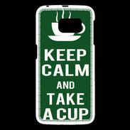 Coque Samsung Galaxy S6 Keep Calm Take a cup Vert