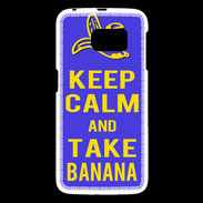 Coque Samsung Galaxy S6 Keep Calm Take Banana Bleu