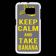 Coque Samsung Galaxy S6 Keep Calm Take Banana Gris