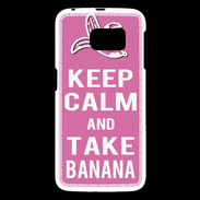 Coque Samsung Galaxy S6 Keep Calm Take Banana Rose