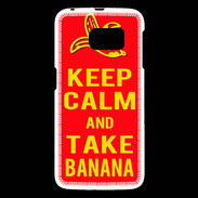 Coque Samsung Galaxy S6 Keep Calm Take Banana Rouge