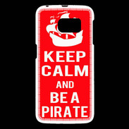Coque Samsung Galaxy S6 Keep Calm Be a Pirate Rouge