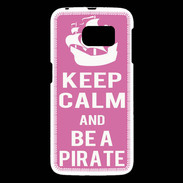 Coque Samsung Galaxy S6 Keep Calm Be a Pirate Rose
