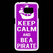 Coque Samsung Galaxy S6 Keep Calm Be a Pirate Violet