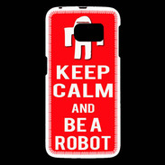 Coque Samsung Galaxy S6 Keep Calm Be a Robot Rouge
