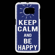 Coque Samsung Galaxy S6 Keep Calm Be Happy Bleu