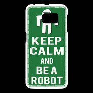 Coque Samsung Galaxy S6 Keep Calm Be a Robot Vert