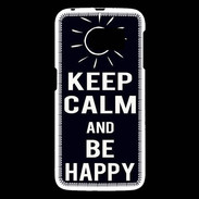 Coque Samsung Galaxy S6 Keep Calm Be Happy Noir