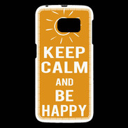 Coque Samsung Galaxy S6 Keep Calm Be Happy Orange