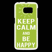 Coque Samsung Galaxy S6 Keep Calm Be Happy Vert pomme