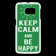 Coque Samsung Galaxy S6 Keep Calm Be Happy Vert
