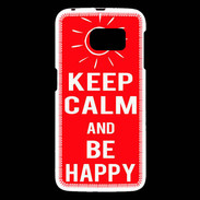 Coque Samsung Galaxy S6 Keep Calm Be Happy Rouge