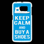 Coque Samsung Galaxy S6 Keep Calm Buy Shoes Cyan 