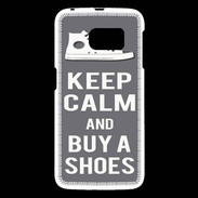 Coque Samsung Galaxy S6 Keep Calm Buy Shoes Gris