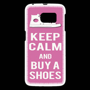 Coque Samsung Galaxy S6 Keep Calm Buy Shoes Rose