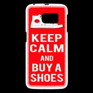 Coque Samsung Galaxy S6 Keep Calm Buy Shoes Rouge