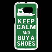 Coque Samsung Galaxy S6 Keep Calm Buy Shoes Vert