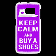 Coque Samsung Galaxy S6 Keep Calm Buy Shoes Violet