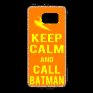 Coque Samsung Galaxy S6 Keep Calm Call Batman Orange