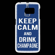 Coque Samsung Galaxy S6 Keep Calm Drink Champagne Bleu