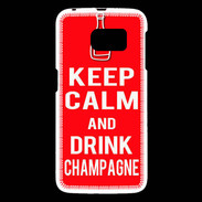 Coque Samsung Galaxy S6 Keep Calm Drink champagne Rouge