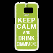 Coque Samsung Galaxy S6 Keep Calm Drink champagne Vert pomme