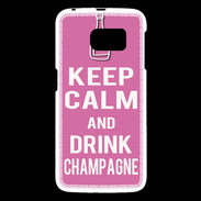 Coque Samsung Galaxy S6 Keep Calm Drink champagne Rose