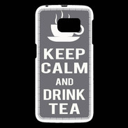 Coque Samsung Galaxy S6 Keep Calm Drink Tea Gris
