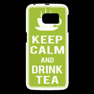 Coque Samsung Galaxy S6 Keep Calm Drink Tea Vert pomme