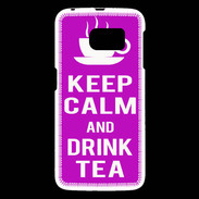 Coque Samsung Galaxy S6 Keep Calm Drink Tea Violet
