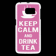 Coque Samsung Galaxy S6 Keep Calm Drink Tea Rose