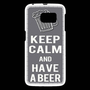 Coque Samsung Galaxy S6 Keep Calm Have a beer Gris